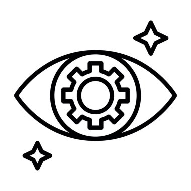 düz göz vektör simgesi basit illüstrasyon