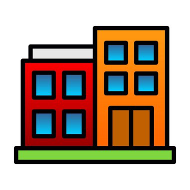 Bina. Web simgesi basit illüstrasyon 