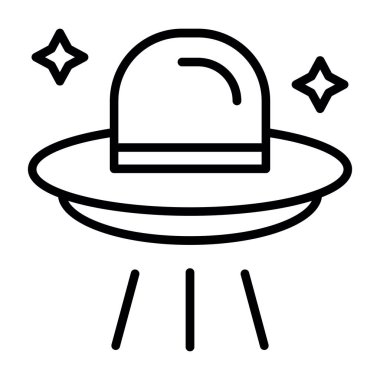 Çizgi roman tarzında UFO simgesi. çizgi film vektör illüstrasyonu