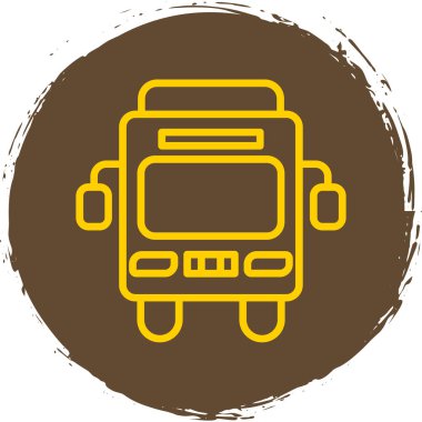 Otobüs. Web simgesi basit illüstrasyon             