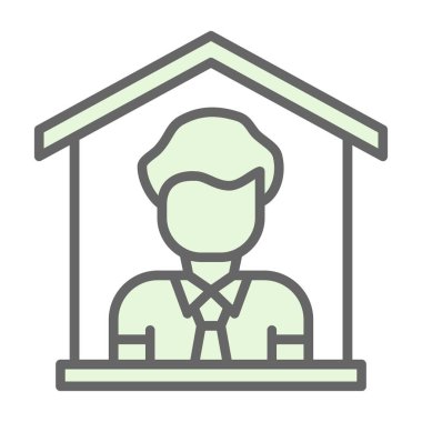 Ev simgesi, vektör illüstrasyonunda kal