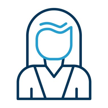 Kadın avatar simgesi, vektör illüstrasyonu 