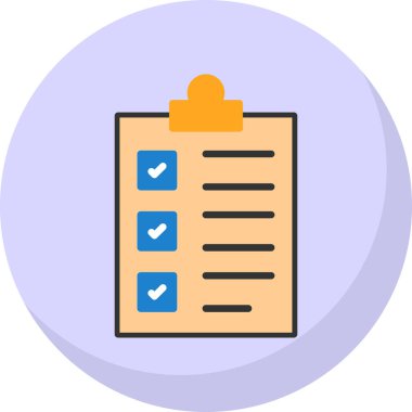 Kontrol listesi simgesi vektör illüstrasyonu