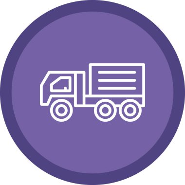 dağıtım kamyonu düz simgesi, vektör çizimi