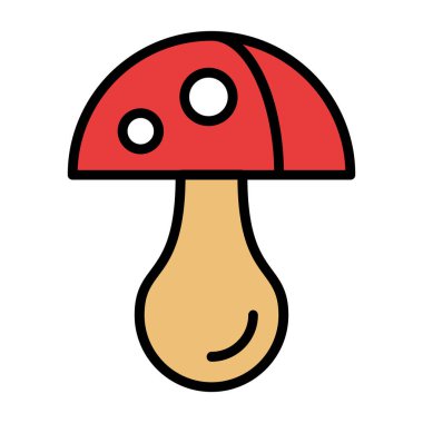 Mantar. Web simgesi basit illüstrasyon