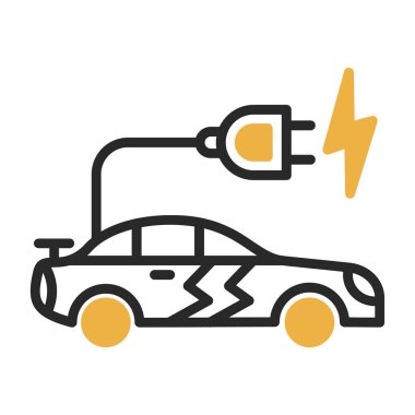 araba şarj simgesi, vektör illüstrasyonu