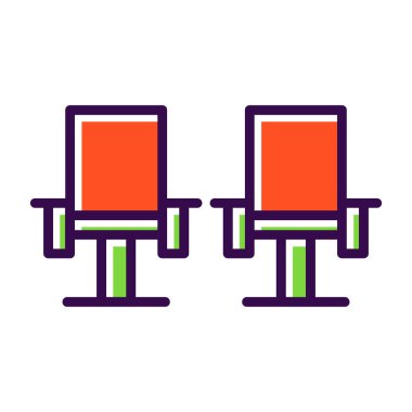 iki boş koltuk simgesi, vektör illüstrasyonu 