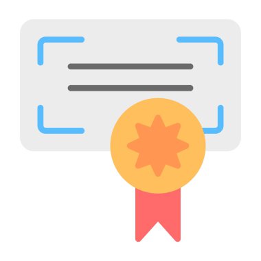 Sertifika ödülü simgesi, özet vektörü