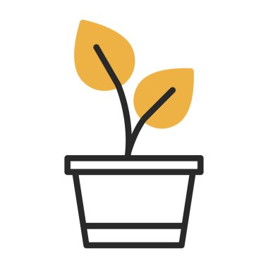 Saksı bitkisi. Web simgesi basit illüstrasyon 