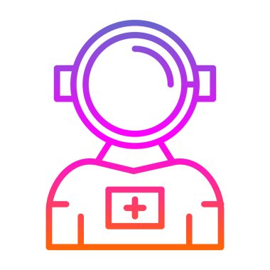 astronot simgesi vektör simgesi. Doğrusal biçim işareti