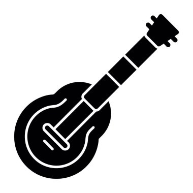 Gitar ikonu. Web için basit müzik vektör simgeleri çizimi