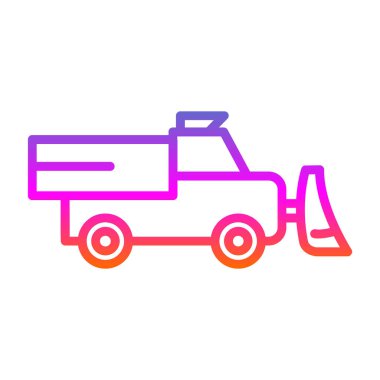 Kar temizleme kamyonu vektör düz simgesi