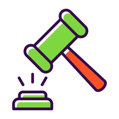 Açık arttırma. Web simgesi vektör illüstrasyonu 