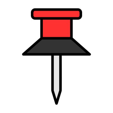 Pin simgesi, vektör illüstrasyonuna bas