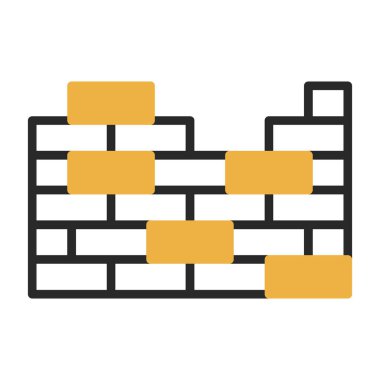 İnşaat tuğlaları düz simge, vektör illüstrasyonu