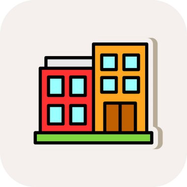 Bina. Web simgesi basit illüstrasyon 