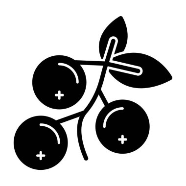 Kızılcık yassı ikonu. vektör illüstrasyonu 