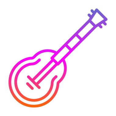 Gitar ikonu. Web için basit müzik vektör simgeleri çizimi