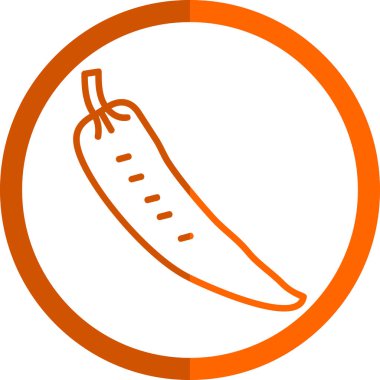 Sıcak Biber Vektörü Düz Simgesi, vektör illüstrasyonu 