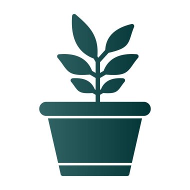 Saksı bitkisi. Web simgesi basit illüstrasyon