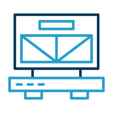 e- posta simgesi ve vektör tasarımlı bilgisayar ekranı