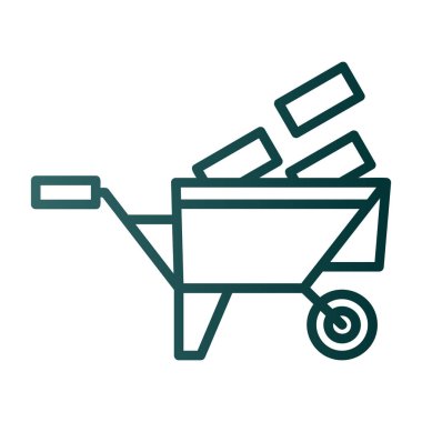 el arabası simgesi vektör illüstrasyonu 