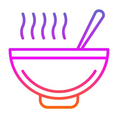 Basit Çorba simgesi, vektör illüstrasyonu