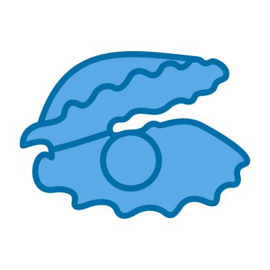 İstiridye. Web simgesi basit illüstrasyon