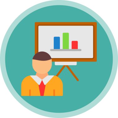 Bir sunum simgesinin vektör illüstrasyonu 