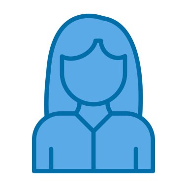 Kadın simgesi beyaz arkaplanda izole edildi, vektör illüstrasyonu