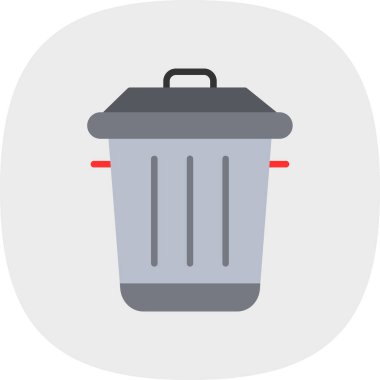 Çöp kutusu simgesi. vektör illüstrasyonu