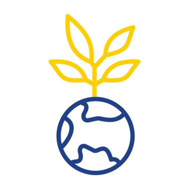 Yaprak simgesi olan dünya küresi