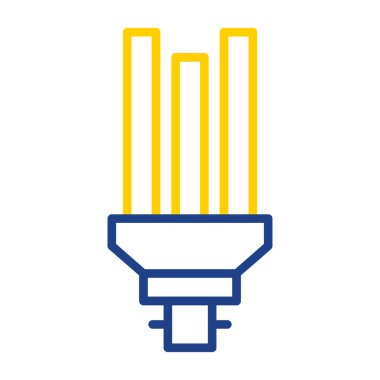 Elektrik kablosu vektör çizgisi simgesine sahip ampul, grafiğin sembolü, mavi üzerine izole edilmiş resim. Mavi ikon, logo illüstrasyonu. özet kavramı