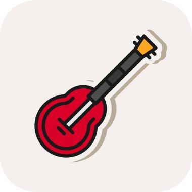 Gitar ikonu. Web için basit müzik vektör simgeleri çizimi