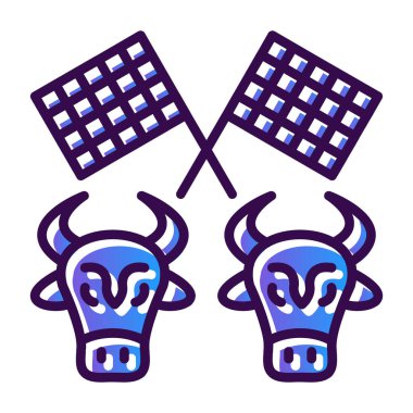 Boğa ve boğa ikonu. Boğa sembolünün vektör çizimi. renk izole resimleme