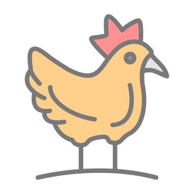 Tavuk. Web simgesi basit illüstrasyon