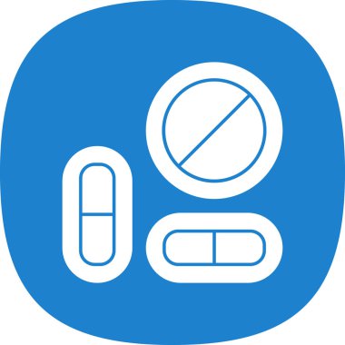 Çizgi biçimdeki hap ikonunun vektör illüstrasyonu