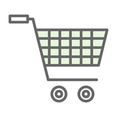 Alışveriş arabası simgesi, vektör illüstrasyonu 