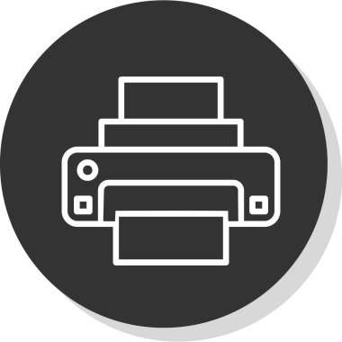 Yazıcı simgesinin vektör illüstrasyonu 