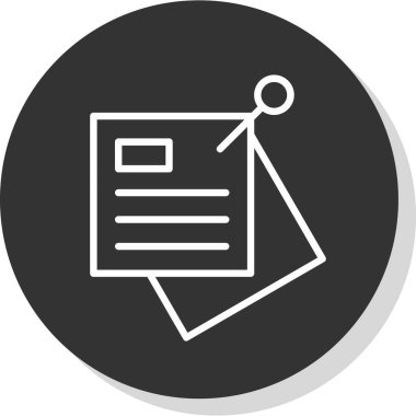 Yapışkan notlar web simgesi basit bir illüstrasyon izole arkaplan 