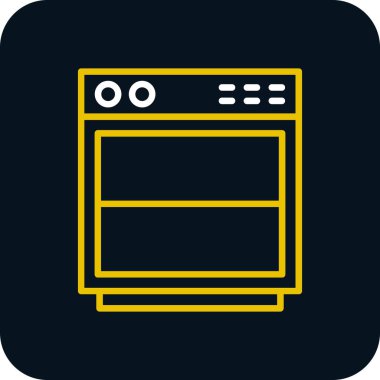 Mutfak ve ev ikonu, bulaşıkçı sembolü, modern illüstrasyon 