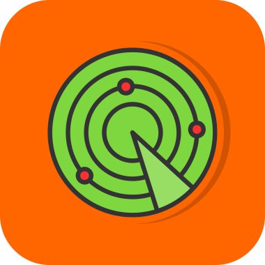 Radar modern simgesinin vektör illüstrasyonu              