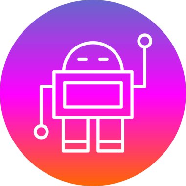 robot düz simgesi, vektör illüstrasyonu