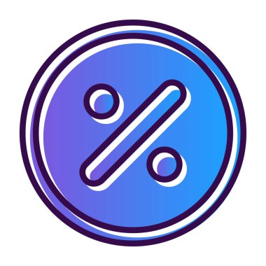 Basit yüzde simgesi, vektör illüstrasyonu