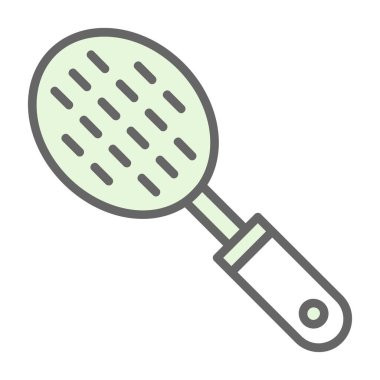 Slotted Spoon web simgesi basit tasarımı beyaza izole edildi 