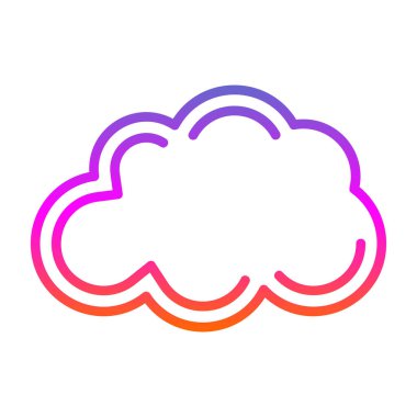 Basit Bulutlu hava simgesi, vektör illüstrasyonu