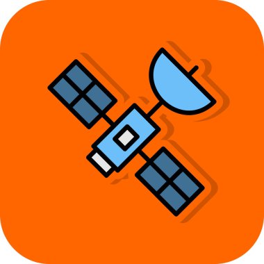 Beyaz arka plan üzerinde izole uydu simgesi