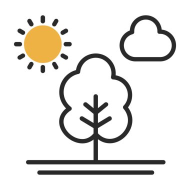 Ağaç düz simge vektör çizim