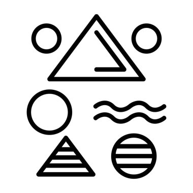 deniz ve okyanus çizgisi ikon vektör çizimi