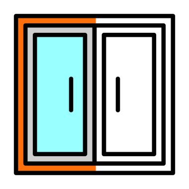 beyaz arkaplanda izole edilmiş renk kapıları düz simgesi